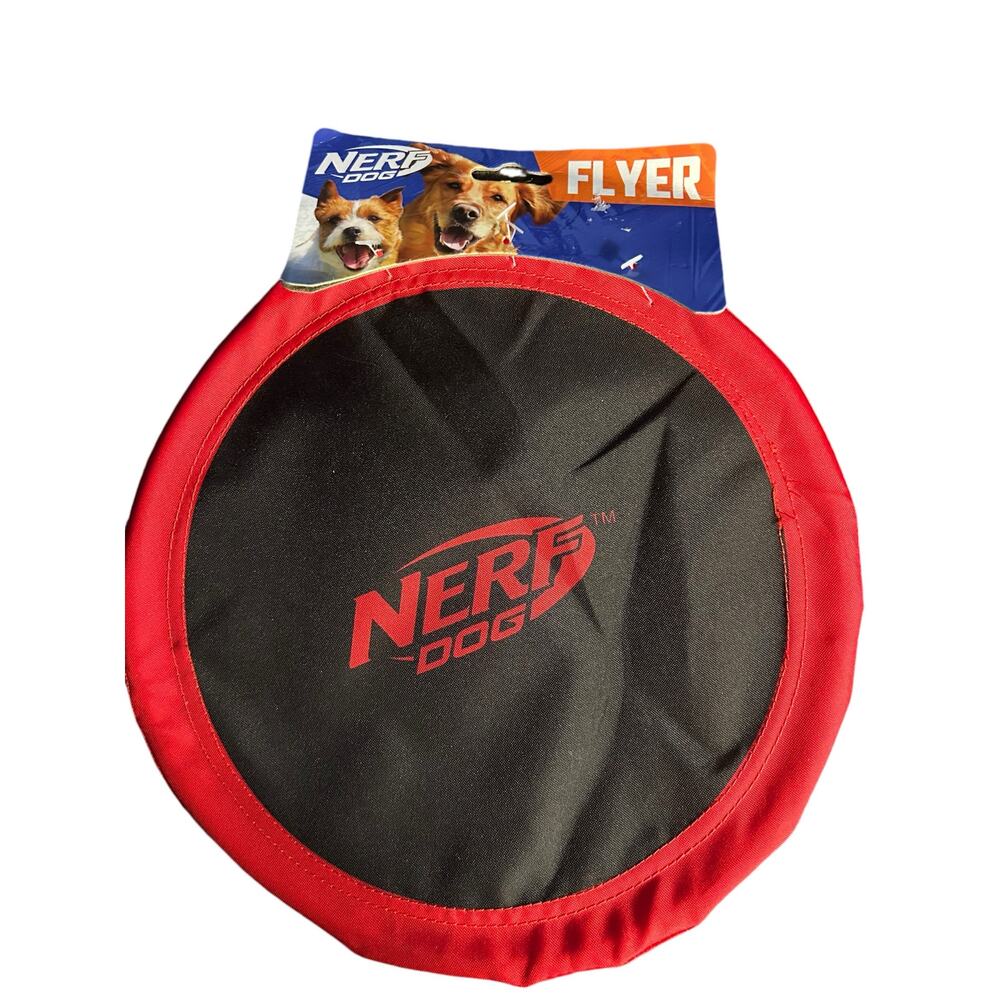Nerf Dog Flyer Frisbee Red & Black   11"  Flexible Dog Toy  NEW!!!